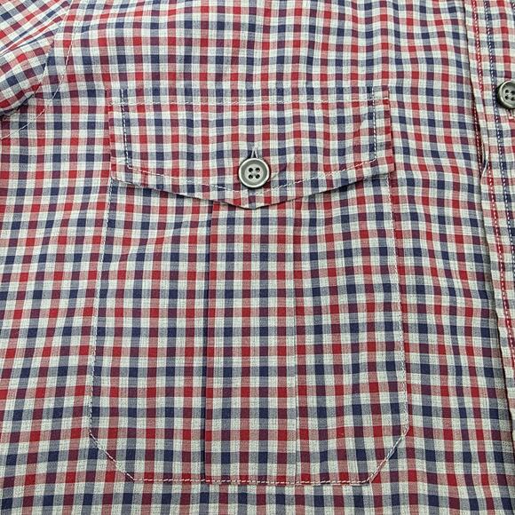 Hugo Boss Shirt Men Large Check Boss Orange Roll Tab Sleeve Casual Cotton Preppy - Picture 14 of 16